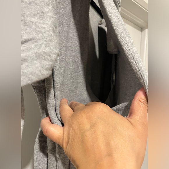 BREAST IS BEST grey maternity and nursing midi dress with front pockets , size M - Picture 3 of 5